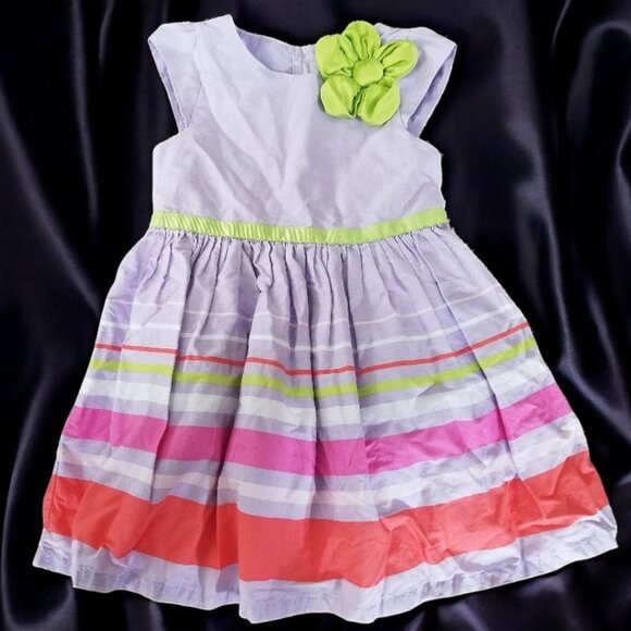 * CHEROKEE Purple Striped Sleeveless Dress Girls Size 4T - Picture 1 of 4